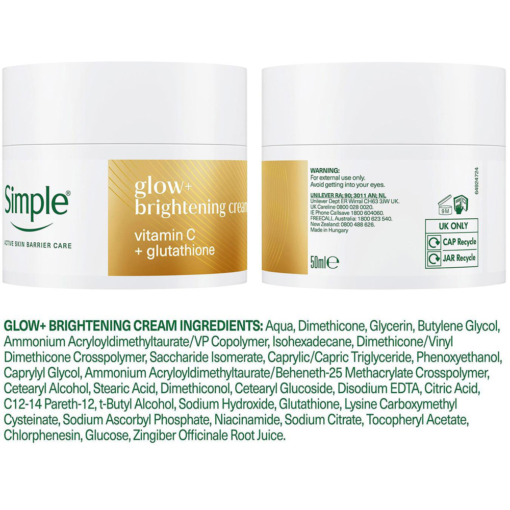 Simple Glow+ Radiance Boosting Hydrating Facial Moisturiser Cream 50ml 3 Pack Image 7
