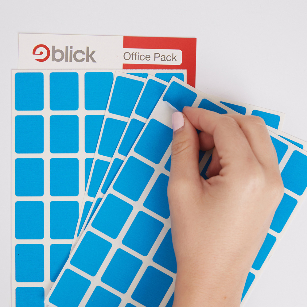 Blick Blue Rectangular Self Adhesive Stickers 19 x 25mm 960 Pack Image 2