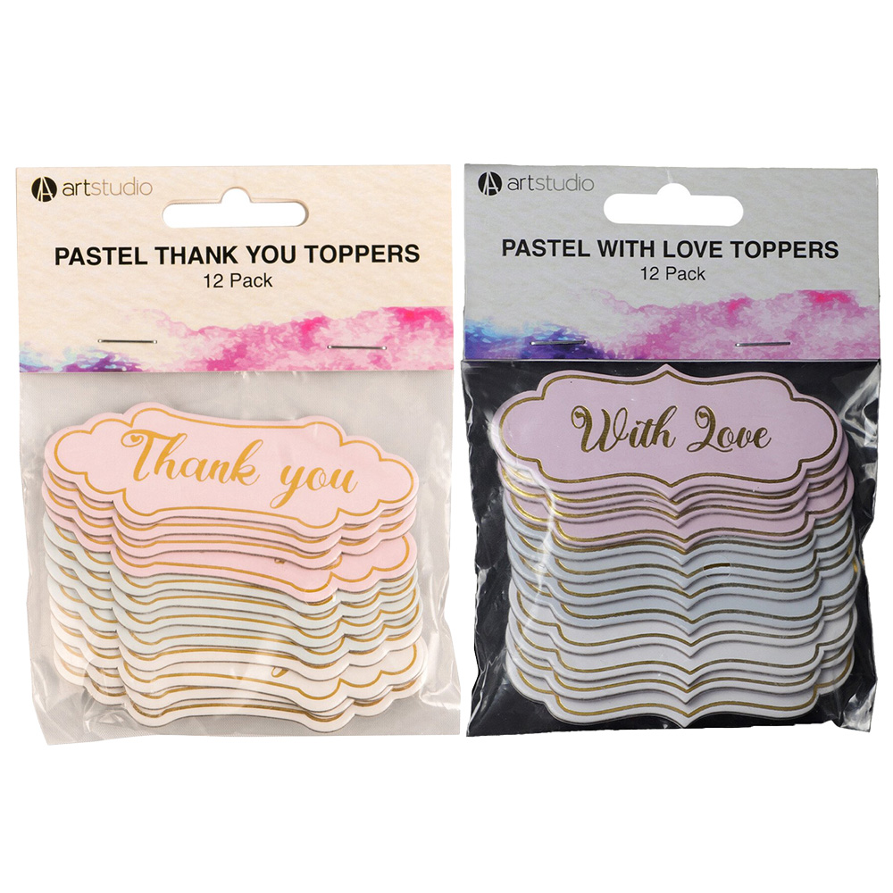 Art Studio Pastel Thank You Toppers Image 1