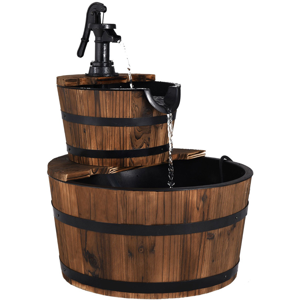 Costway Wooden Water Pump Fountain Image 1