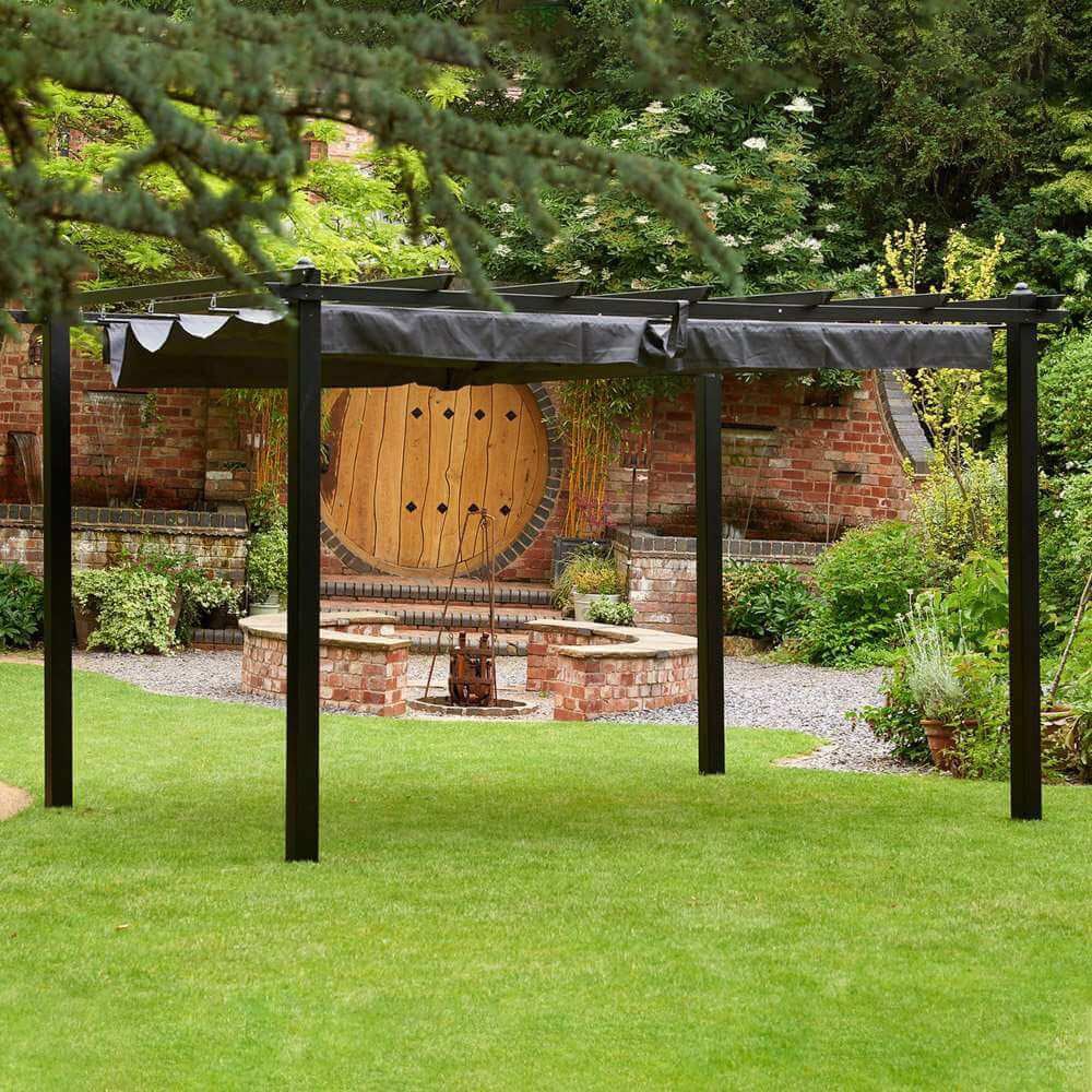 Glendale 3 x 3m Seville Grey Garden Pergola Image 1