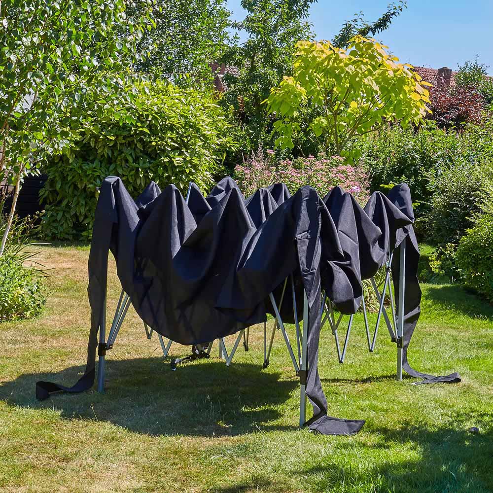 Home Source 3 x 3m Black Easy Up Garden Outdoor Gazebo Image 3