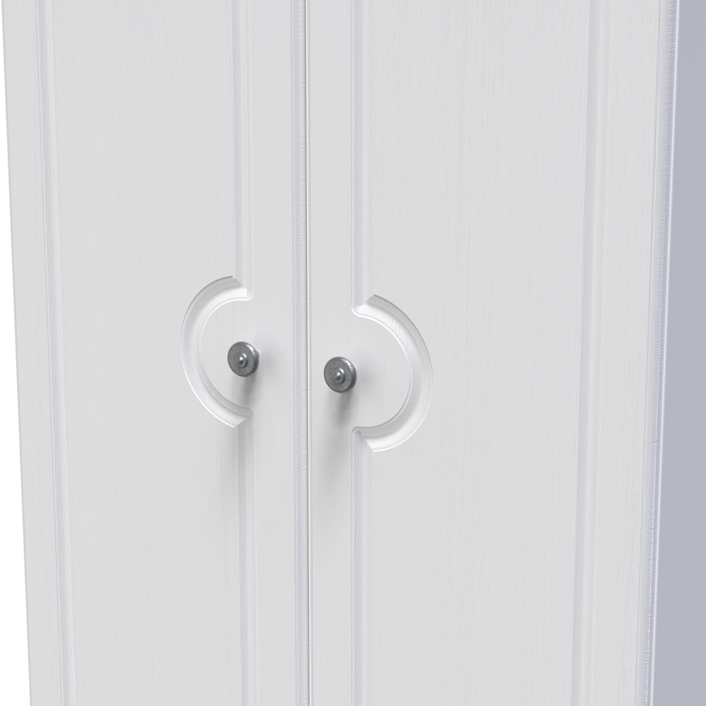 Crowndale Pembroke 2 Door Matt White Midi Wardrobe Ready Assembled Image 5