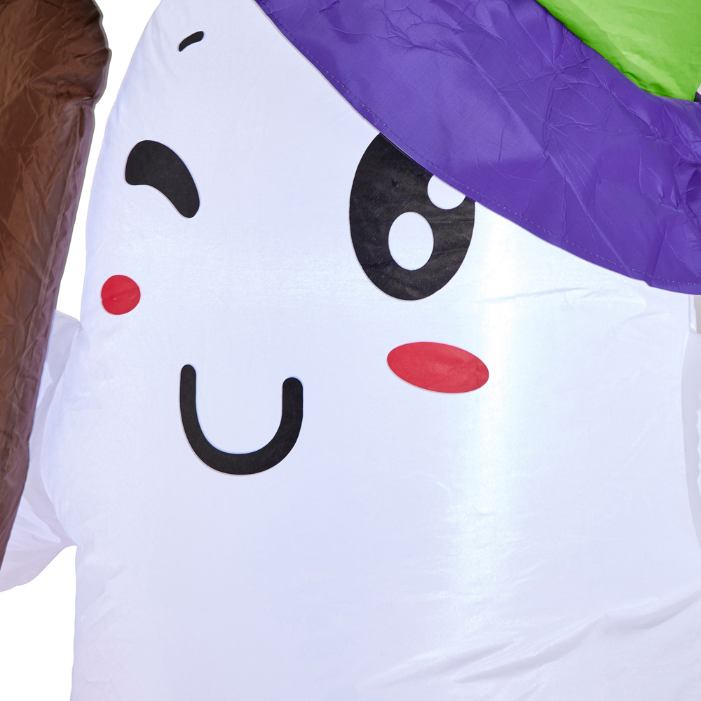 SO Halloween Inflatable Ghost with Purple Witch Hat 3.5ft Image 7