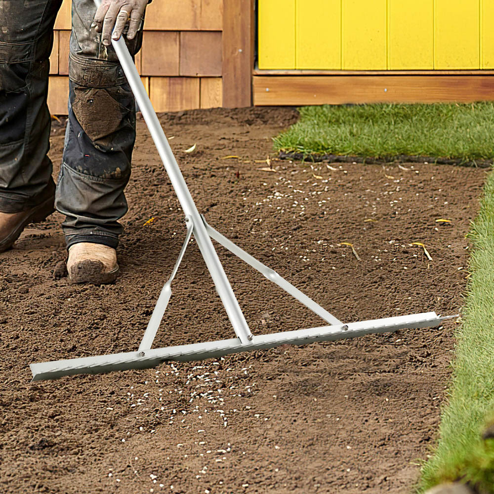 Costway Heavy Duty Aluminium Landscape Rake Image 7