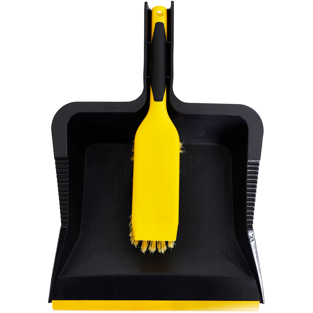 Charles Bentley Yellow Bulldozer Dustpan and Brush Set Image 3