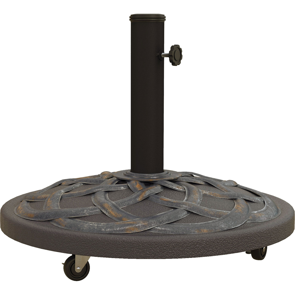 Outsunny Bronze Tone Rolling Parasol Base with Wheels 27kg Image 1