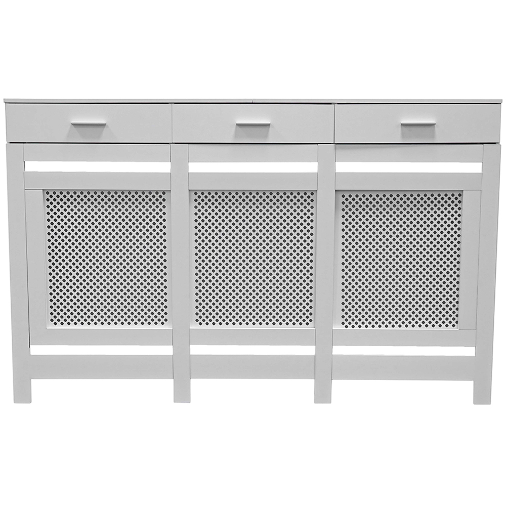 Portland 3 Drawer White Radiator Cover Large Image 1