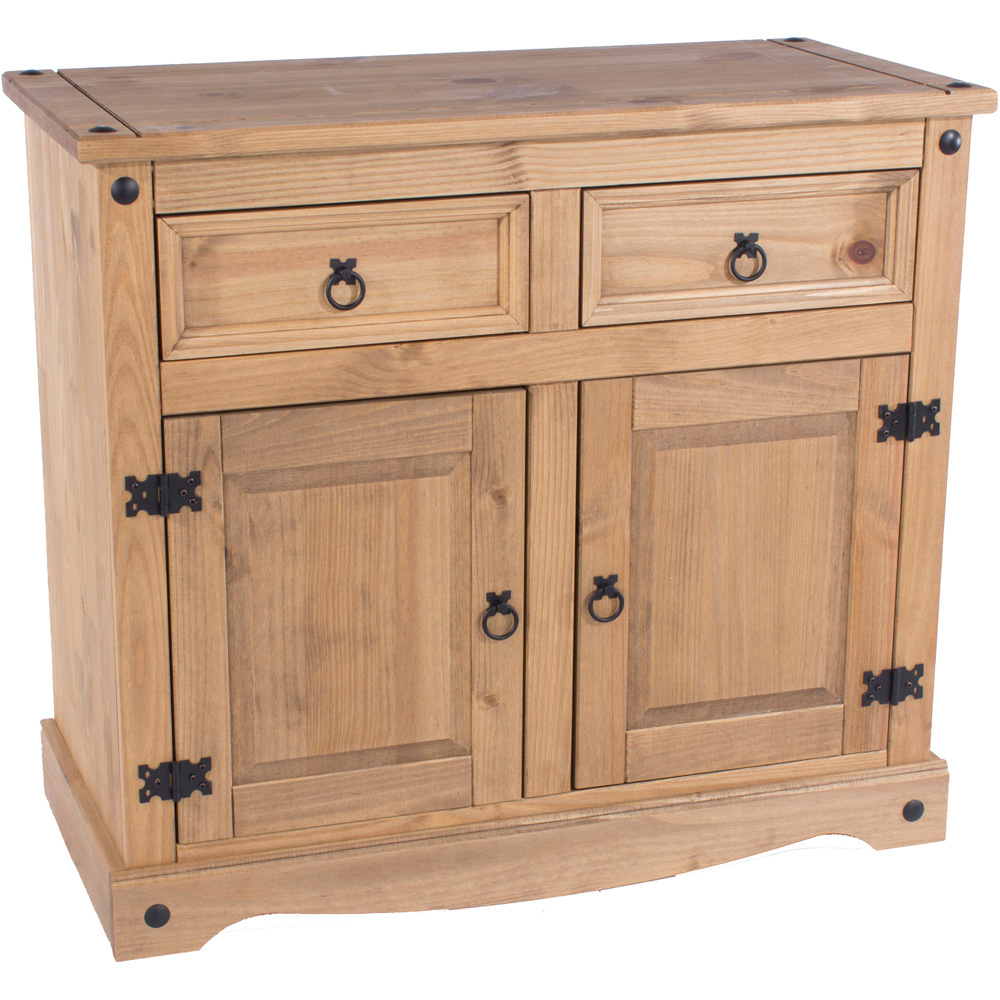Core Products Corona 2 Door 2 Drawer Antique Pine Small Sideboard Image 2