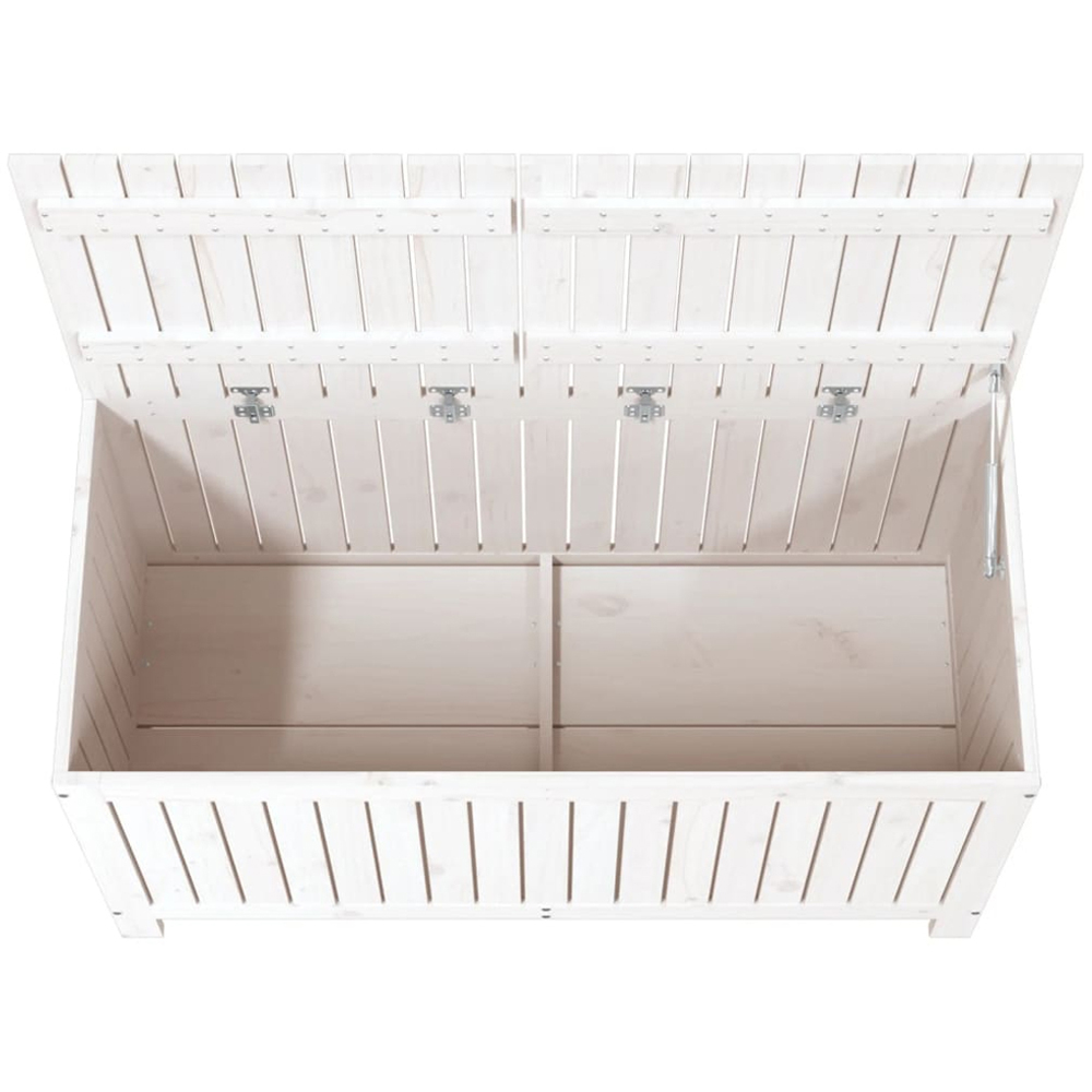 vidaXL 64 x 121 x 55cm White Pine Wood Garden Storage Box Image 7