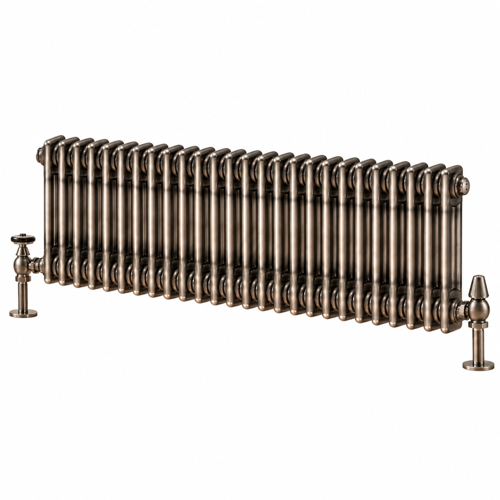 Go Bathrooms Clarence Raw Metal 2 Column Radiator 300 x 1370mm Image 1