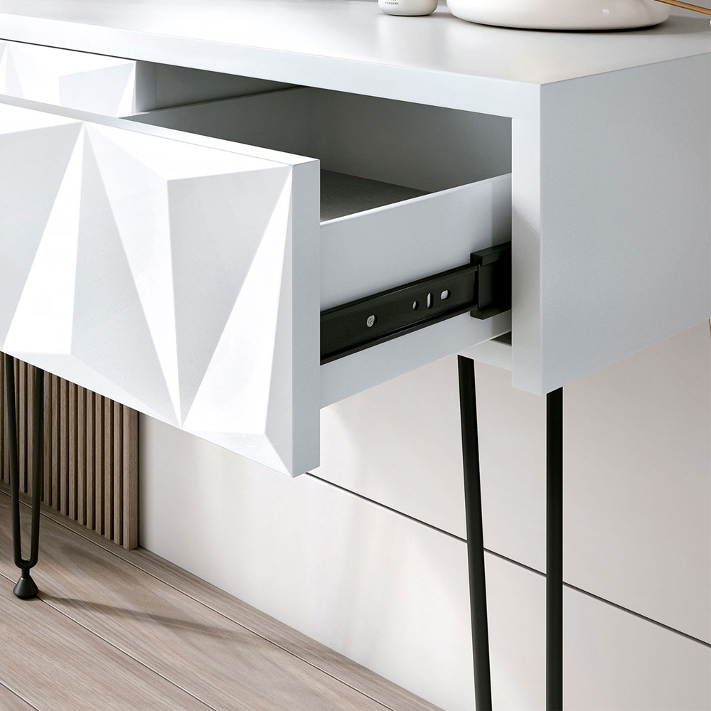 CARME Home Claudia White and Black Dressing Table Image 3