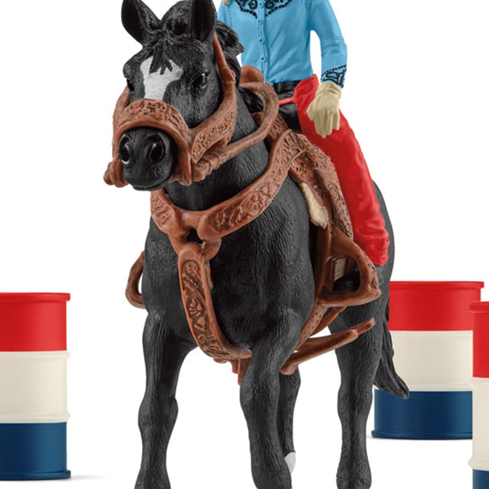 Schleich Farm World Cowgirl Barrel Racing Fun Toy Playset Image 2