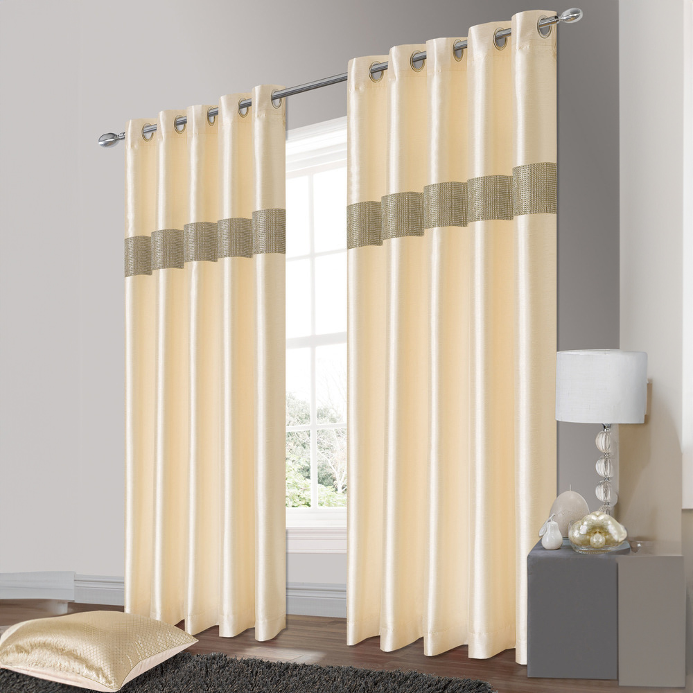 Intimates Belleza Cream Eyelet Curtains 117 x 137cm Image 1