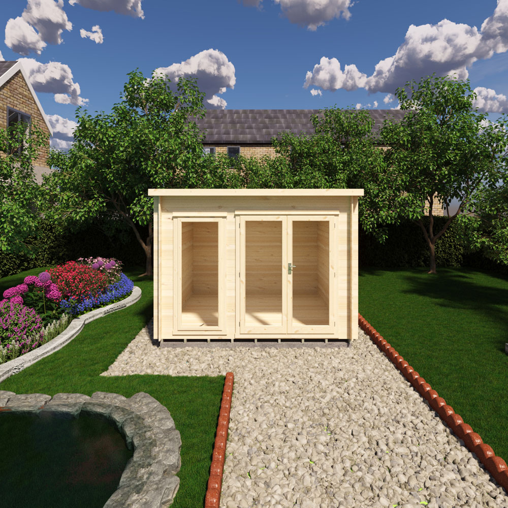 Shire Tilney 10 x 10ft Pent Garden Log Cabin Image 5