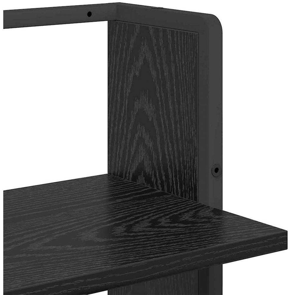 vidaXL 3 Shelf Black Oak Wall Shelf Image 7
