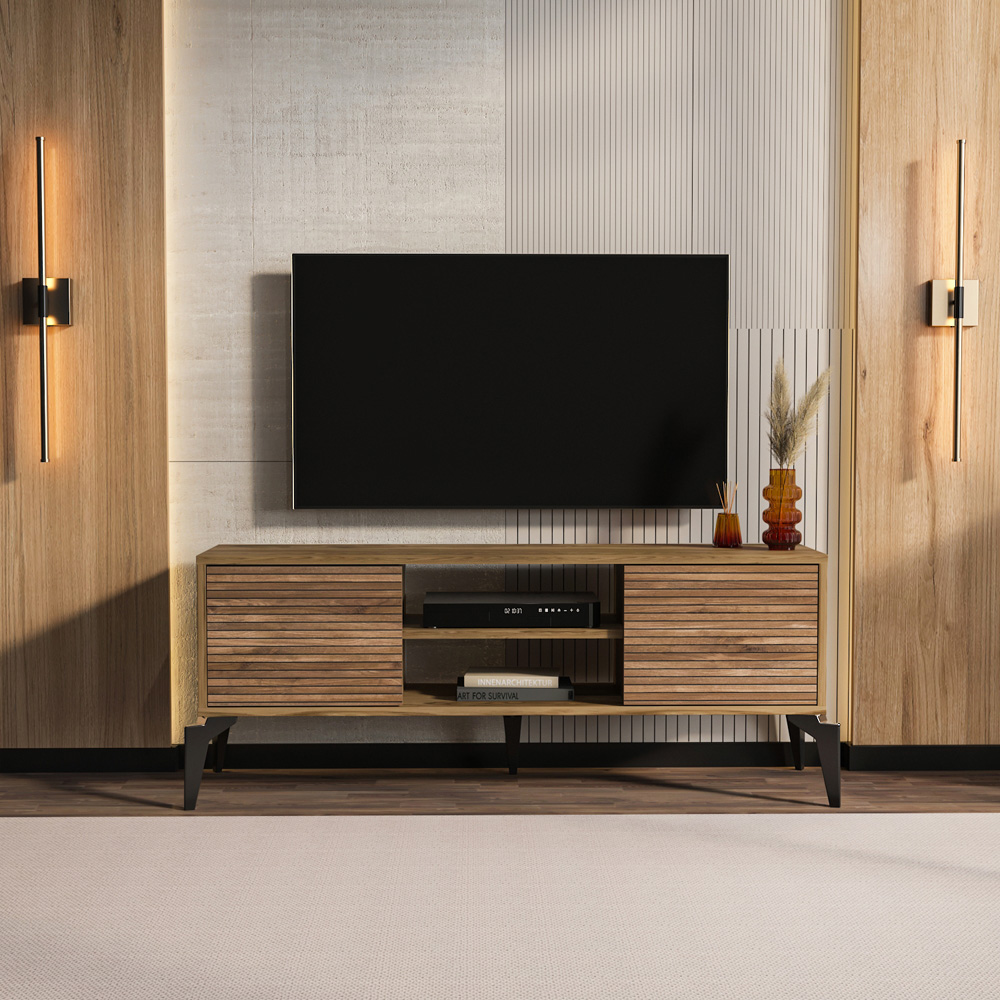 Decorotika Lojo 2 Door 2 Shelf Oud Alina TV Stand for 50 inch TV Image 5
