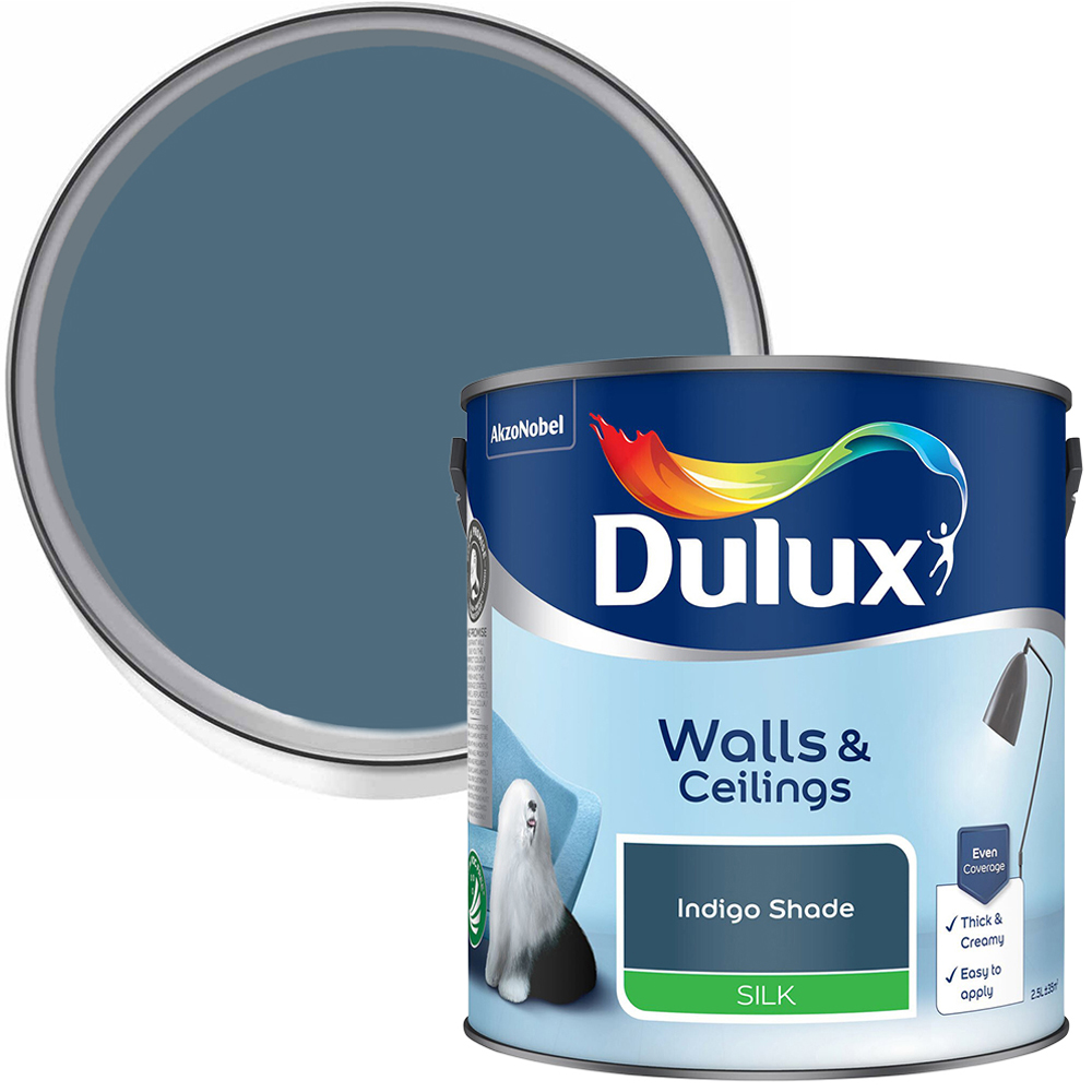 Dulux Silk Emulsion Paint - Indigo / 2.5l Image 1