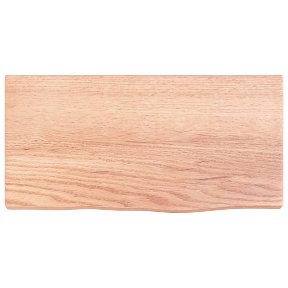 vidaXL 40 x 20 x 2cm Light Brown Solid Oak Wall Shelf Image 3
