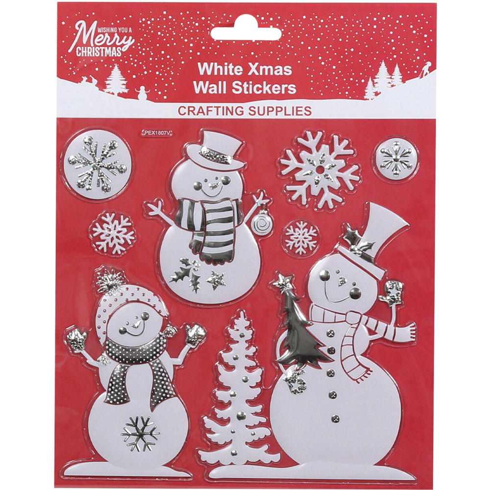 Single White Christmas Stickers in Assorted styles Image 2