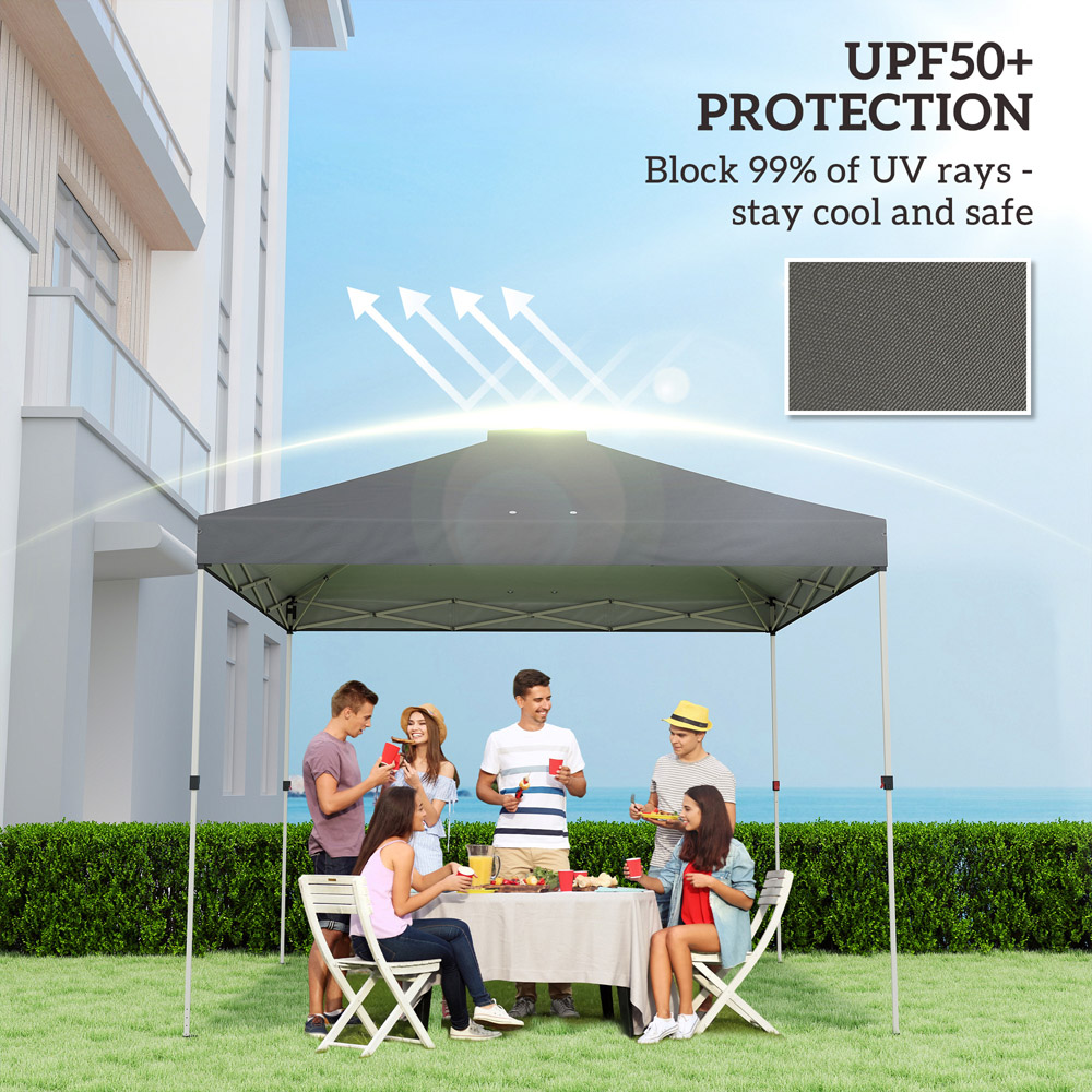 Outsunny 3 x 3m Dark Grey Waterproof Gazebo Roof Replacement Cover Image 3