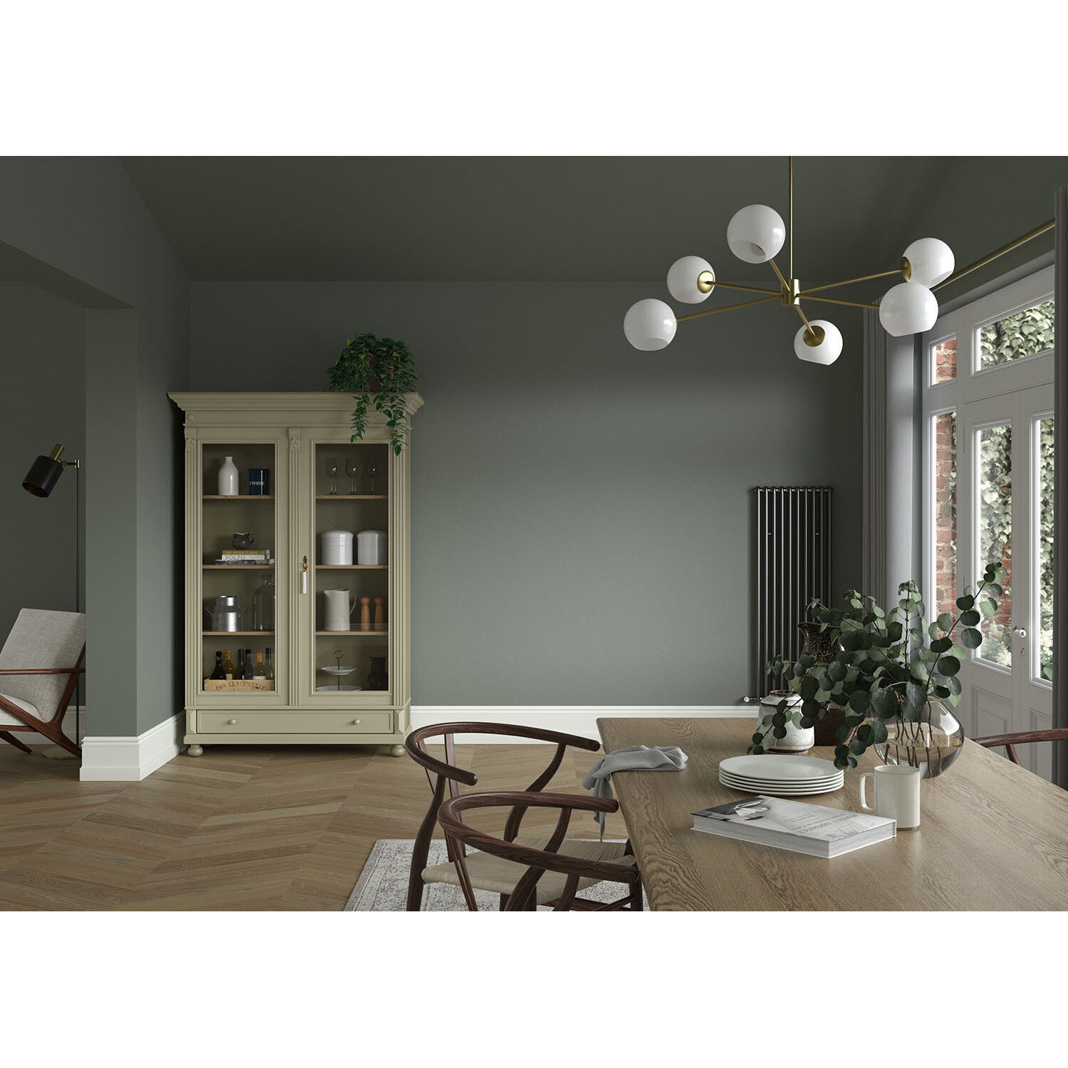 Dulux Heritage Walls and Ceilings Waxed Khaki Velvet Matt Emulsion Paint 2.5L Image 6