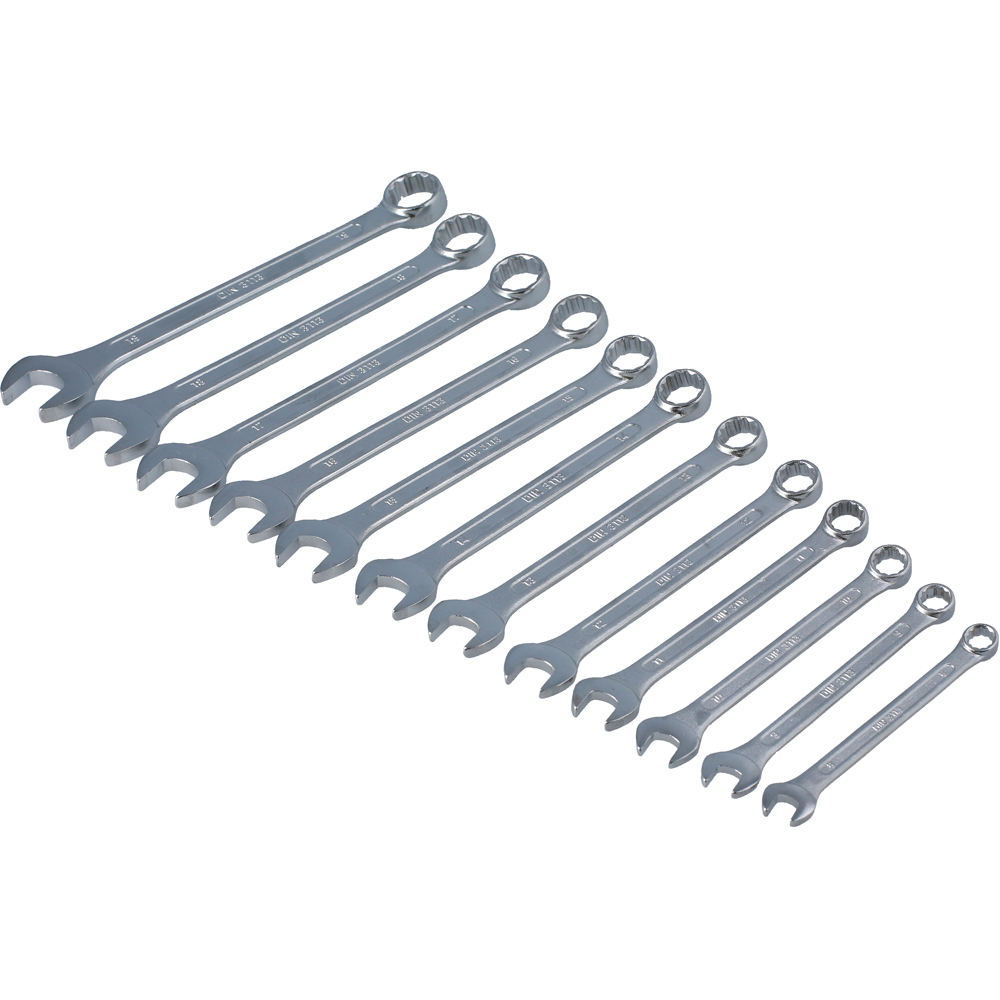 Laser 12 Piece 8-19mm Satin Finish Metrix Bi-Hex Combination Spanner Set Image 2