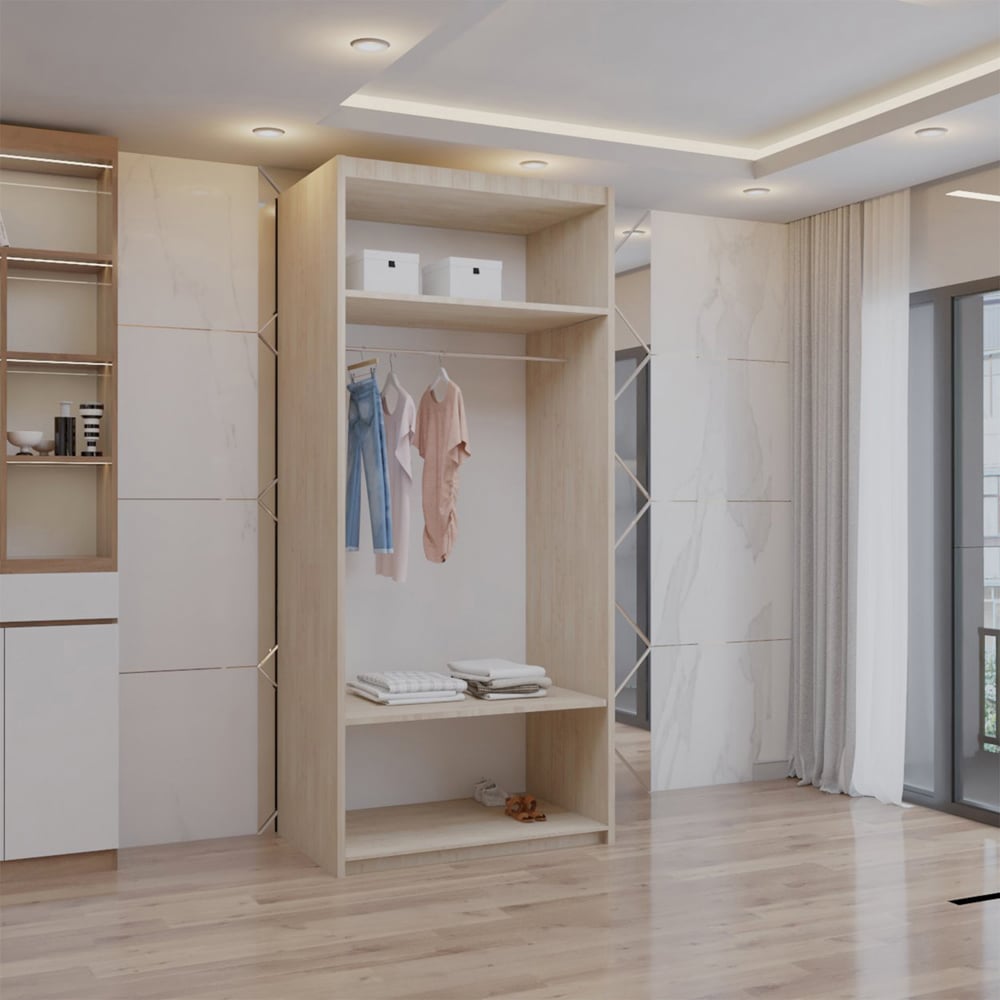 Sliding Wardrobes 4U 2 Sliding Door Oak Full Length Mirrored Wardrobe Image 2