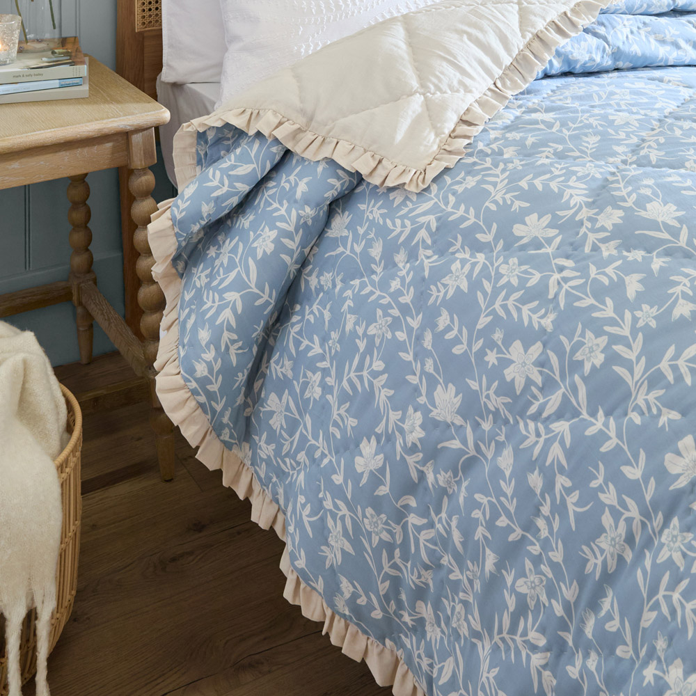Wylder Amelia Delph Blue Nature Quilted Bedspread 240 x 260cm Image 3