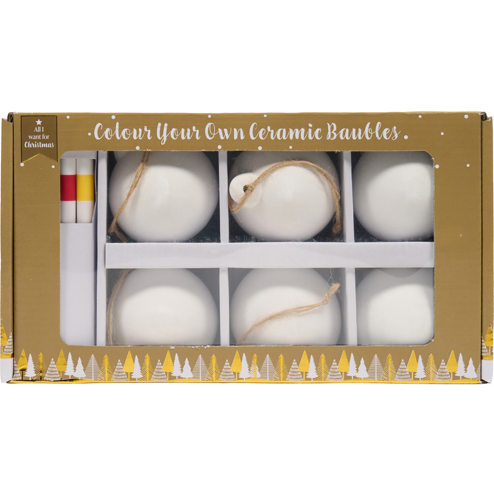 Colour Your Own Ceramic Baubles Kit Image 2