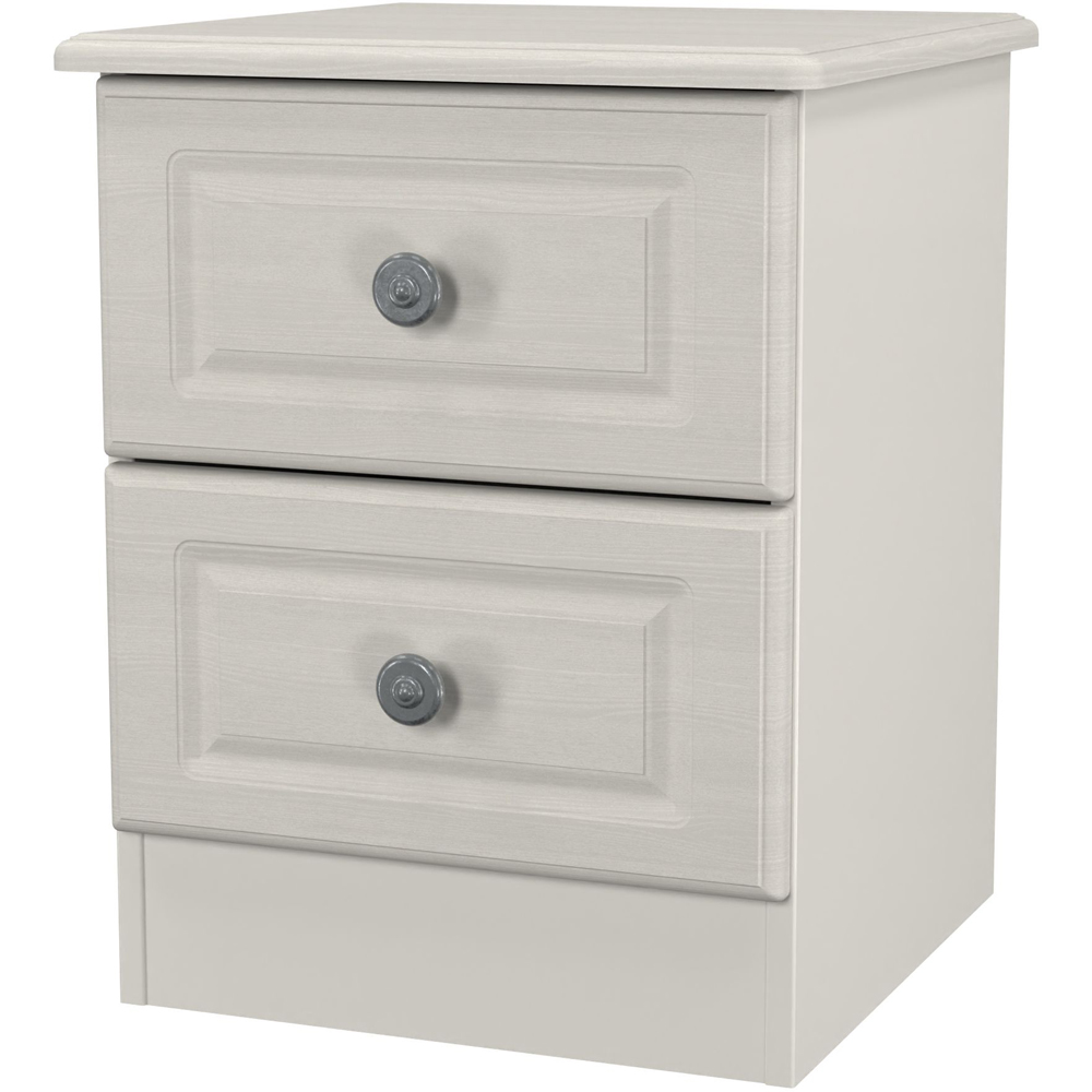 Crowndale Pembroke 2 Drawer Grey Ash Compact Bedside Cabinet Ready Assembled Image 3