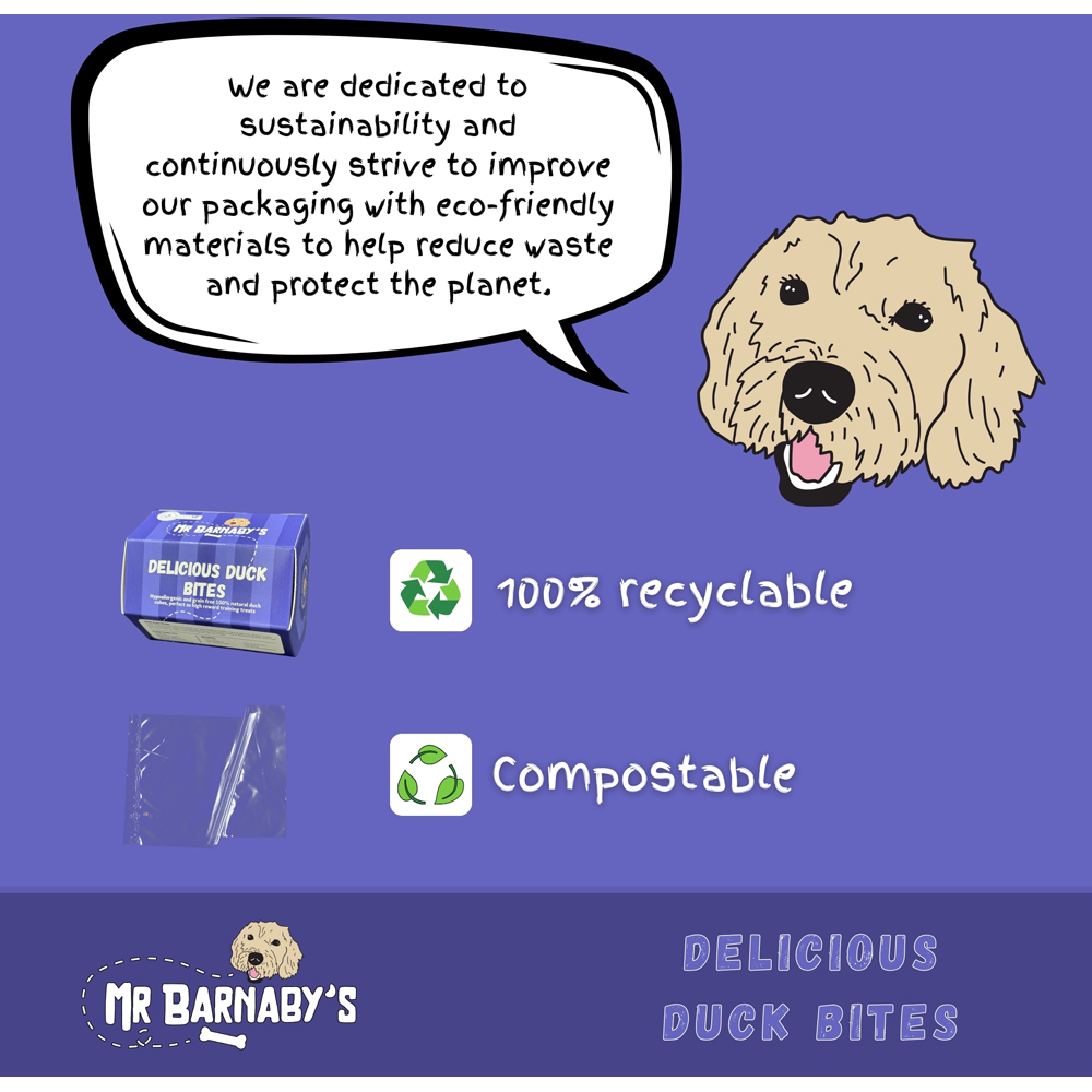 Mr Barnaby's Delicious Duck Bites Dog Treats 4 Pack Image 7
