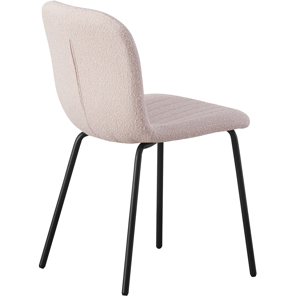 Bella Set of 6 Pink Teddy Faux Fur Stitched Design Dining Chairs Image 4