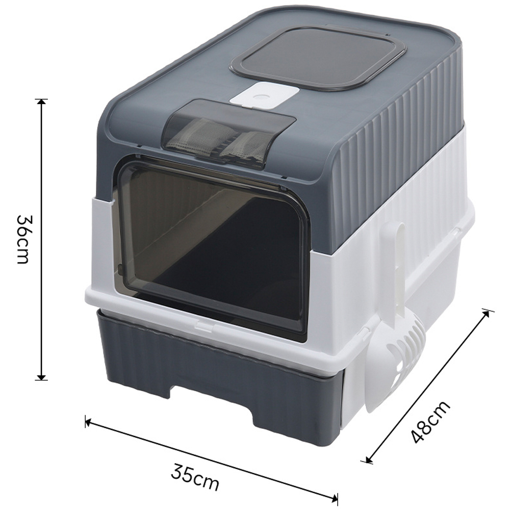 H&O Direct UV Sterilization Cat Litter Box with Tray Image 4
