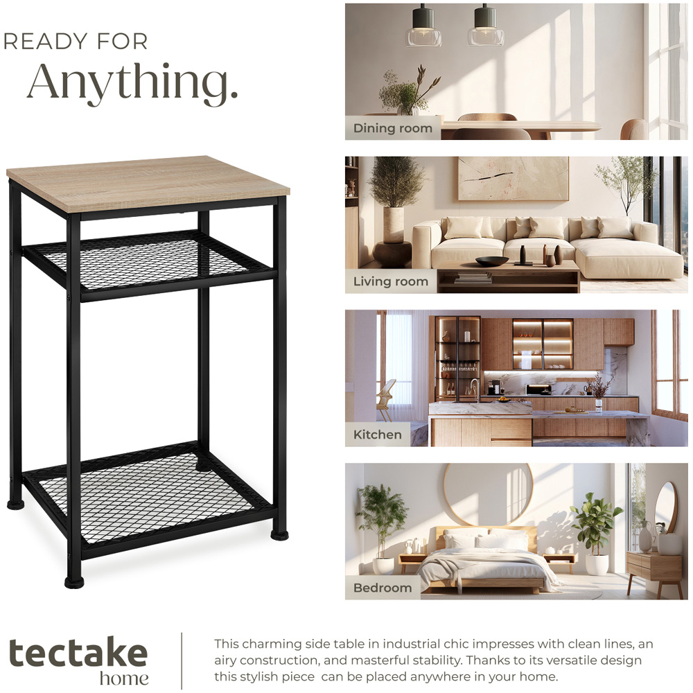 Tectake York 2 Grid Shelf Sonoma Oak Bedside Table Image 7