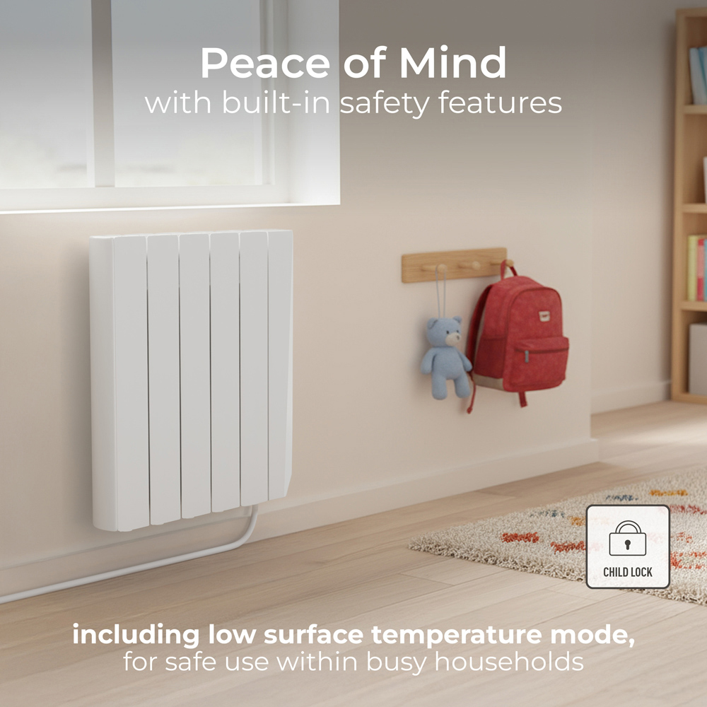 Masterplug SmartEnergy Comfort 5 Fin White Oil Filled Radiator 1000W Image 7