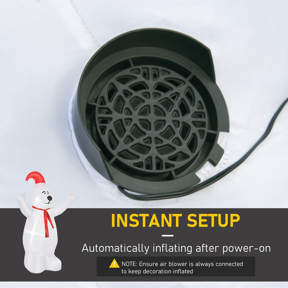 Everglow Light Up Inflatable Santa Bear Christmas Decoration 6ft Image 6