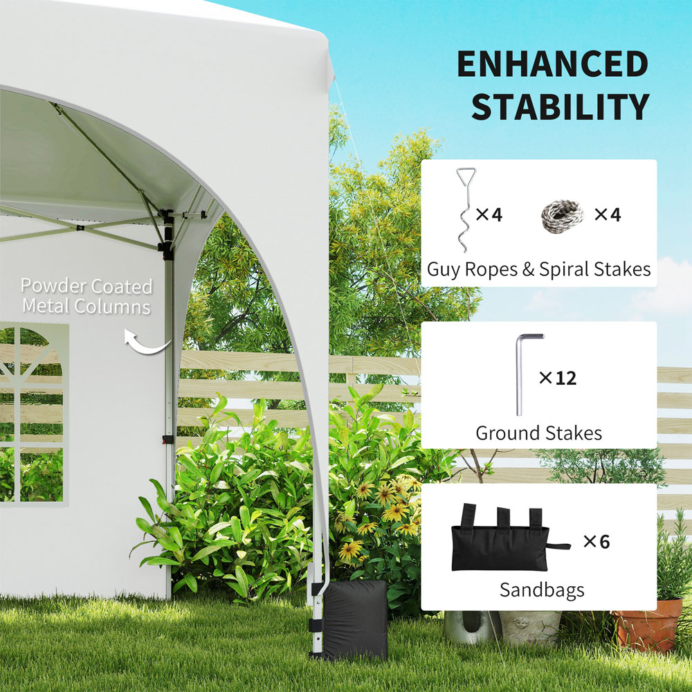 Outsunny 3 x 6m White Pop Up Gazebo with Detachable Sidewalls Image 8