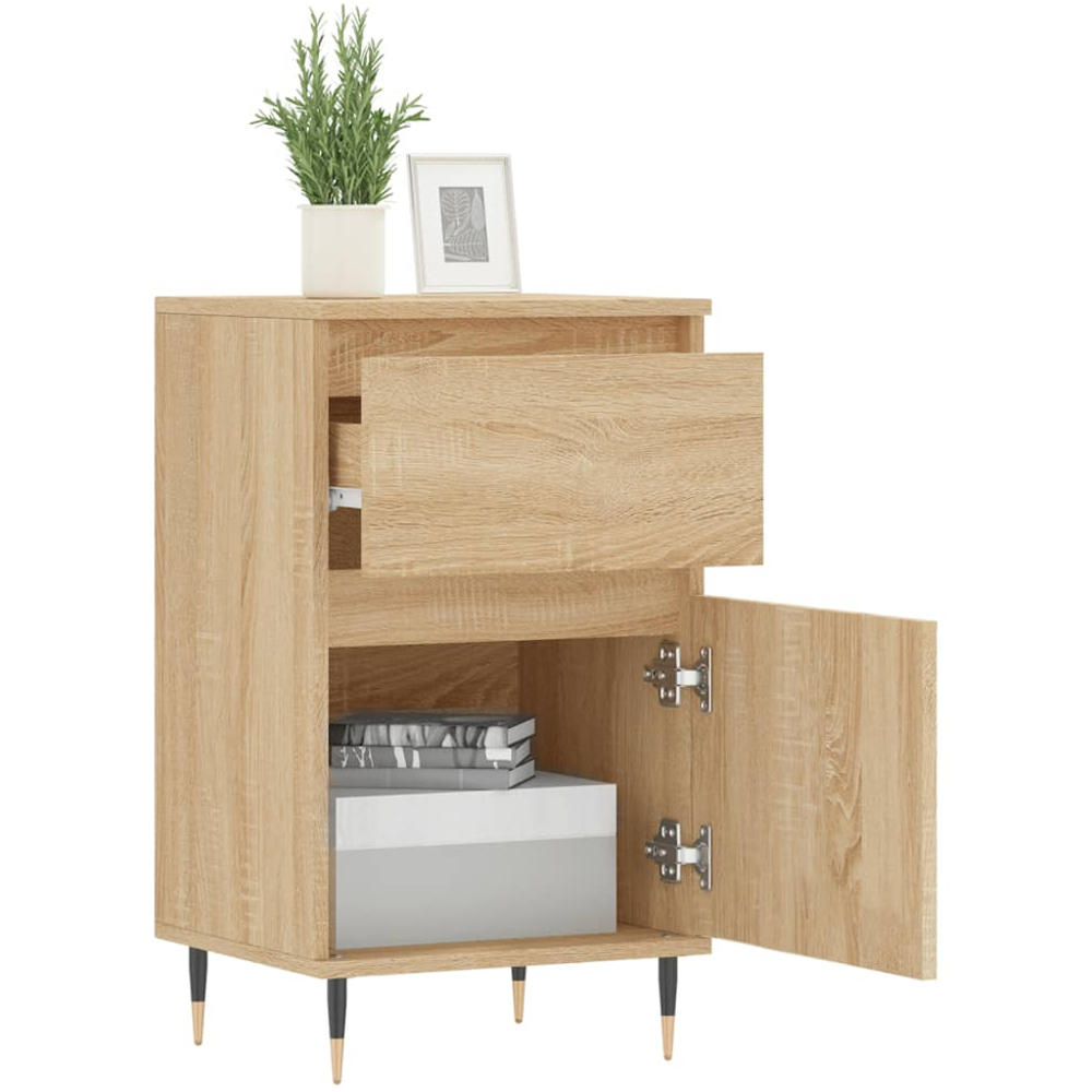 vidaXL Single Drawer Single Door Sonoma Oak Sideboard Image 4