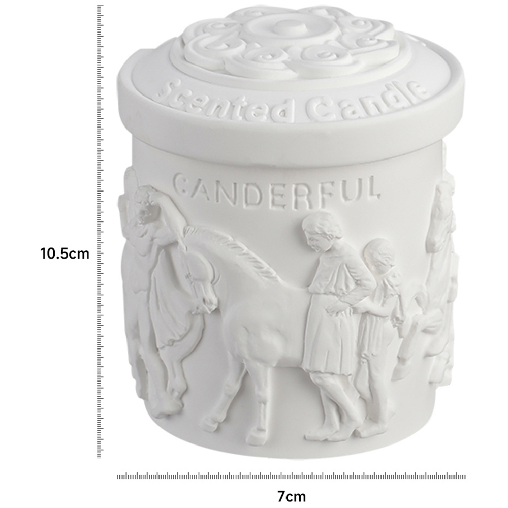 H&O Direct White Tea Retro Embossed Scented Candle Image 4