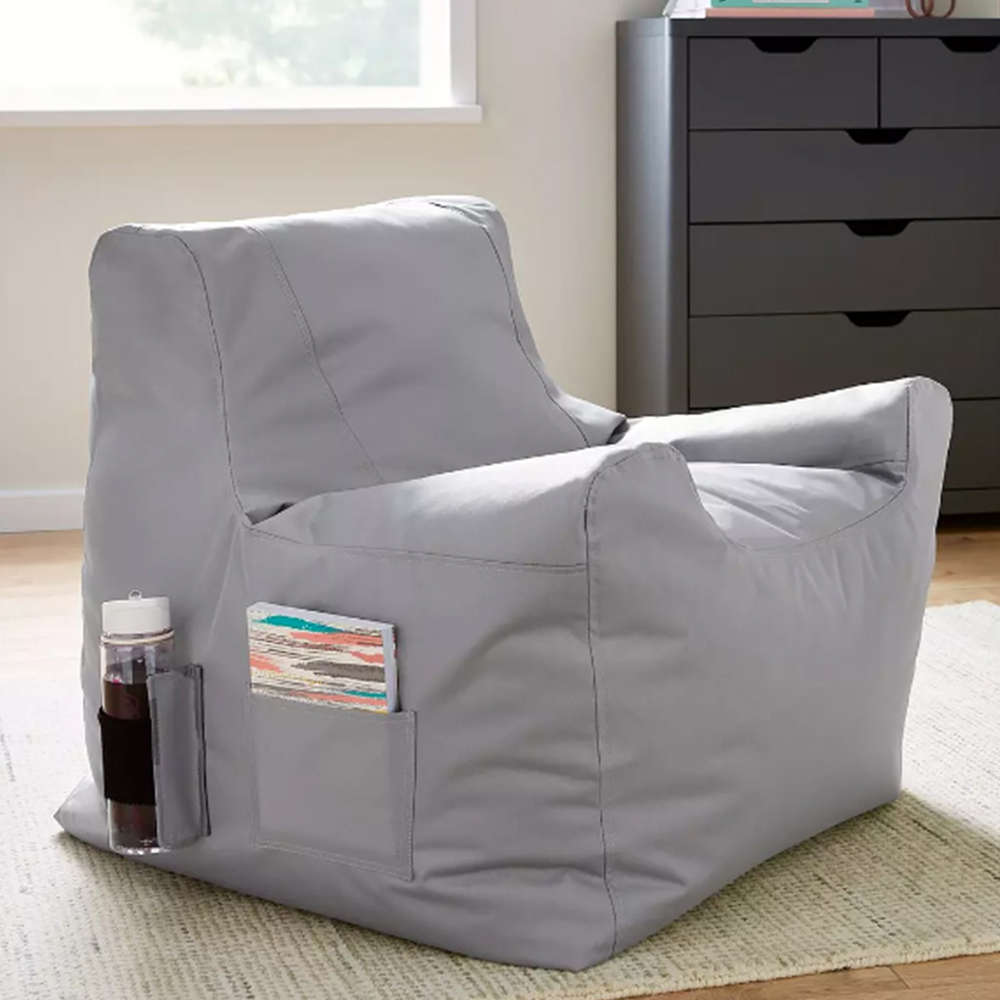 Kaikoo Grey Bean Bag Chair with Pocket Image 1