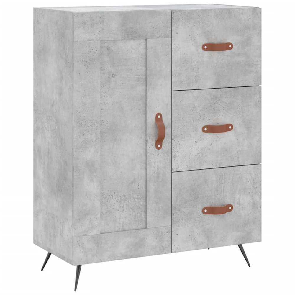 vidaXL Single Door 3 Drawer 3 Shelf Concrete Grey Highboard Image 7
