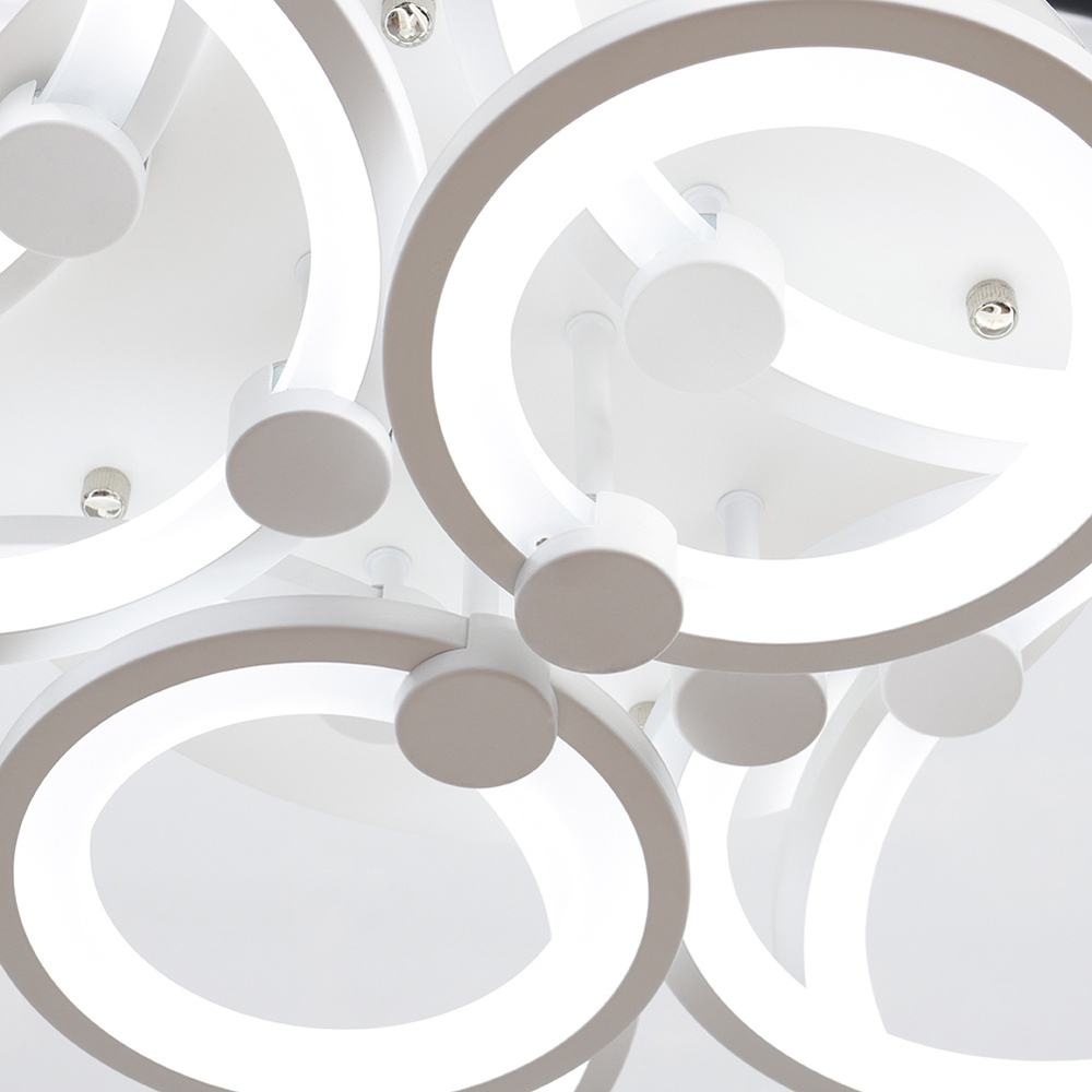 Living and Home White Circular LED Semi Flush Ceiling Light Image 5