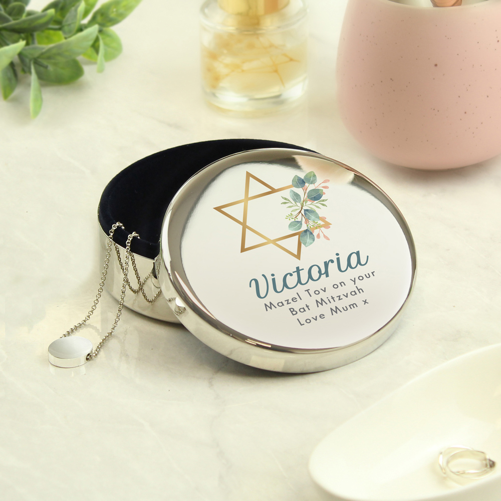 Personalised Memento Personalised Bat Mitzvah Round Trinket Image 2