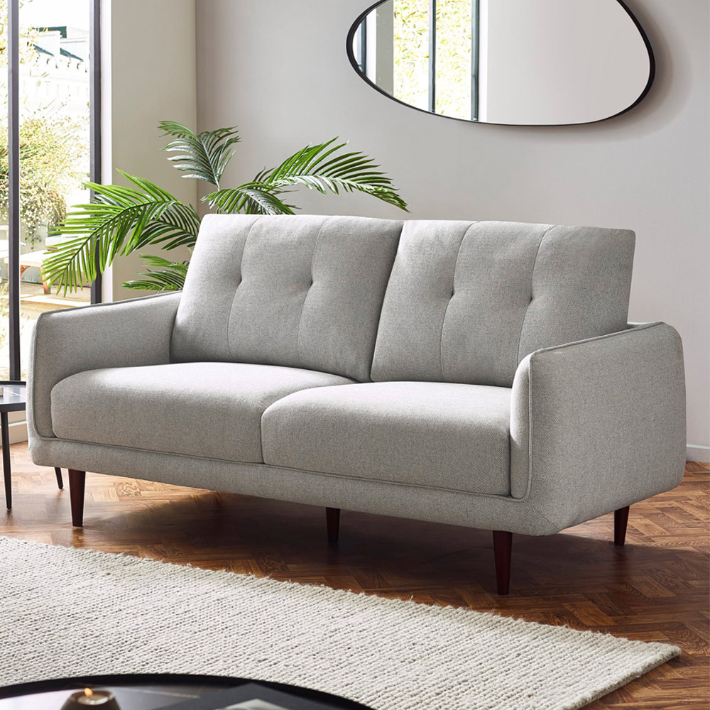 Julian Bowen Remy 3 Seater Light Grey Woven Fabric Sofa Image 1