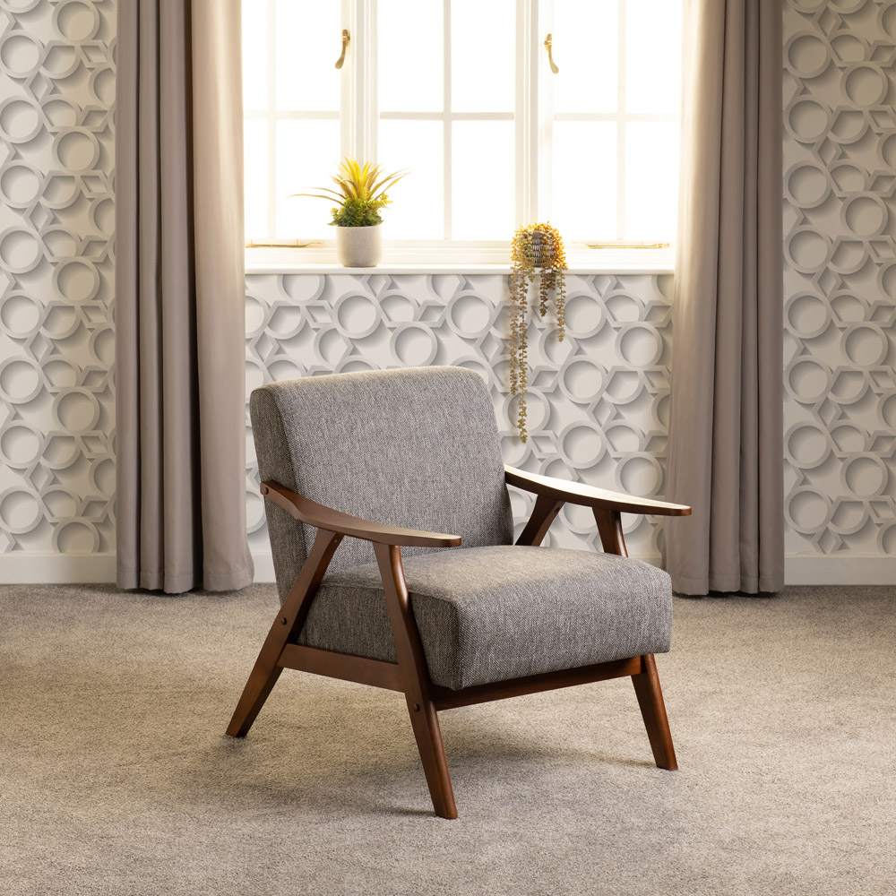 Seconique Kendra Grey Fabric Accent Chair Image 7