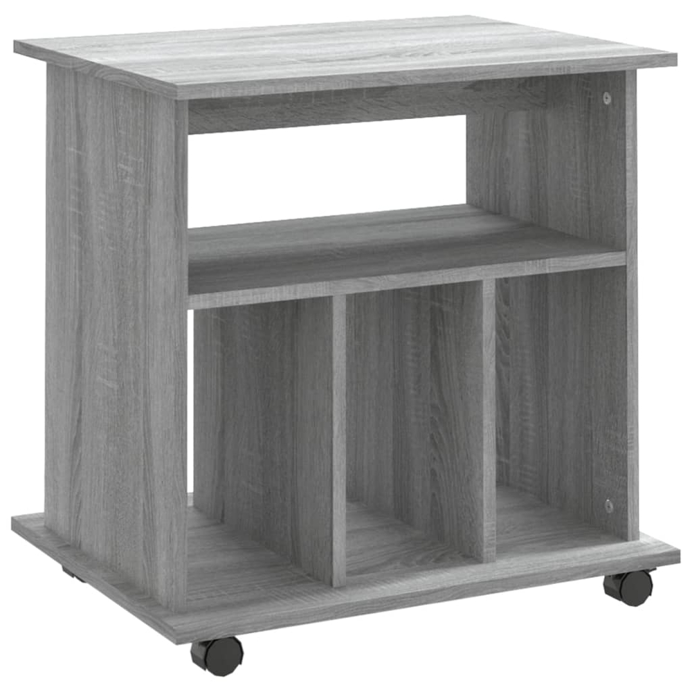 vidaXL 4 Shelf Grey Sonoma Rolling Storage Cabinet Image 2