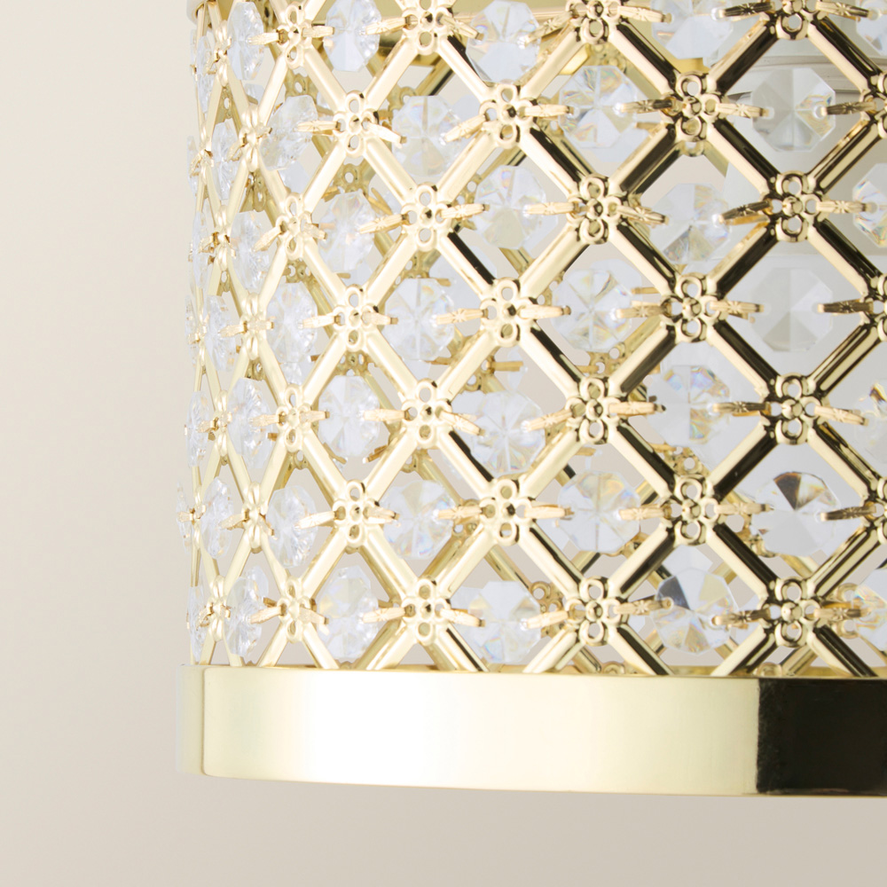 ValueLights Hadley Gold Jewel Drum Lamp Shade Image 4