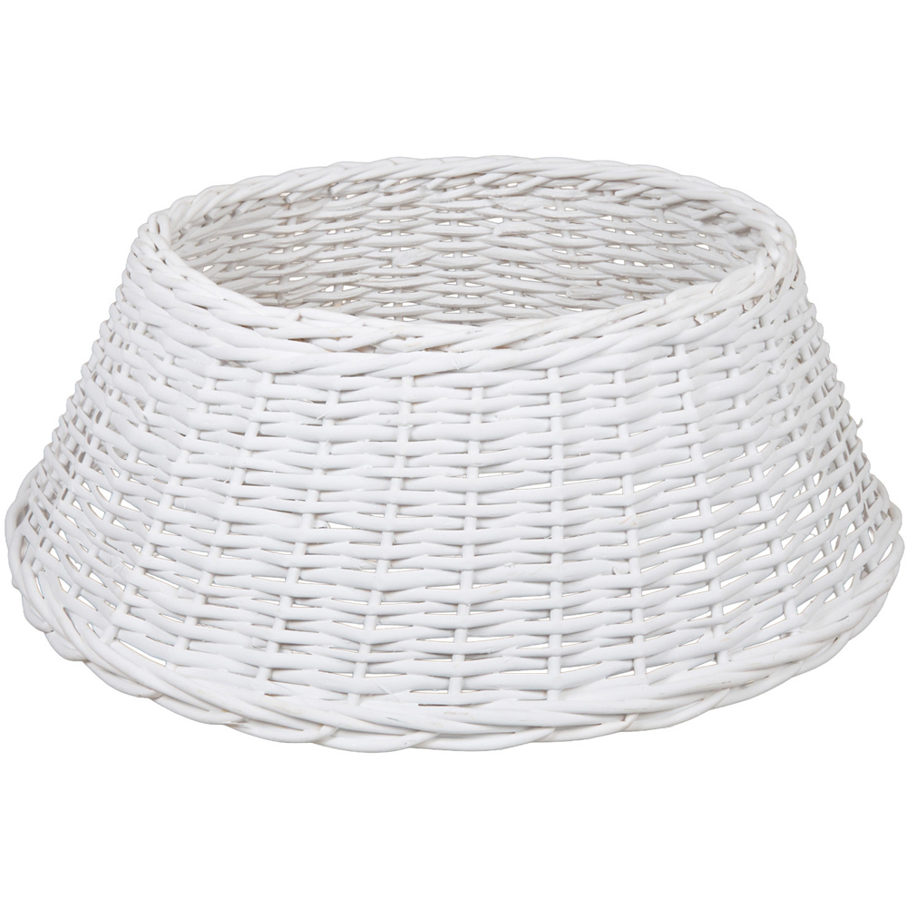 Wicker Christmas Tree Skirt White Image 1