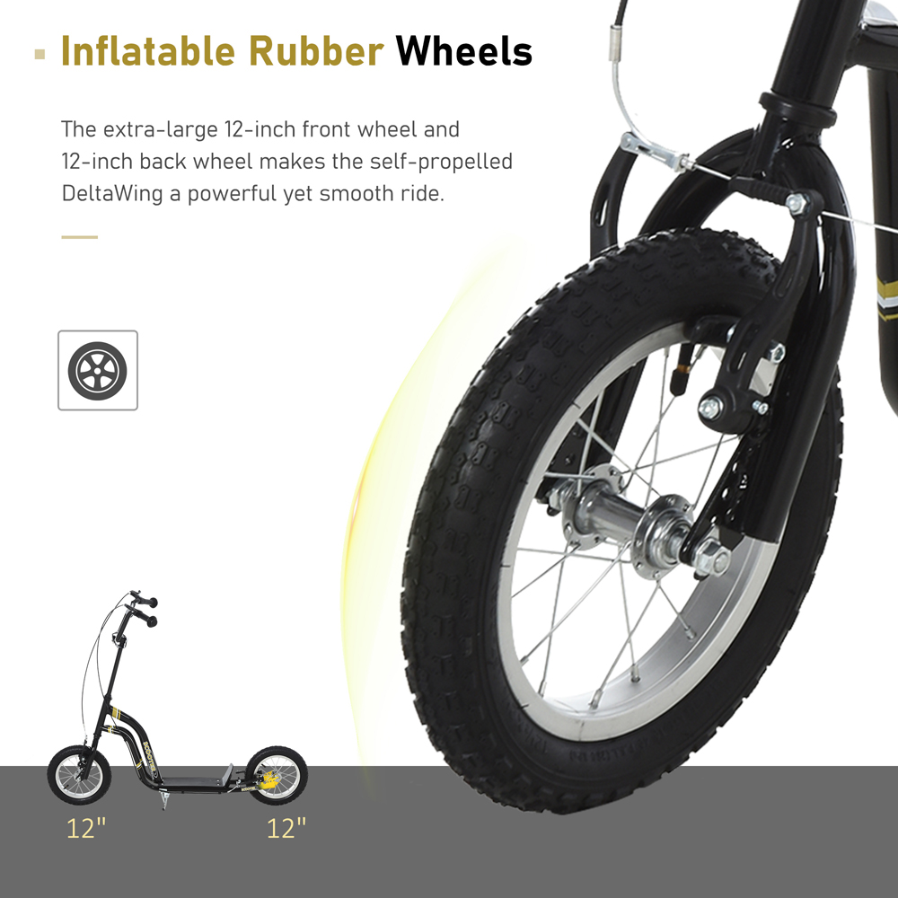 Tommy Toys Kids Black Rubber Wheel Stunt Scooter 12 Inch Image 4